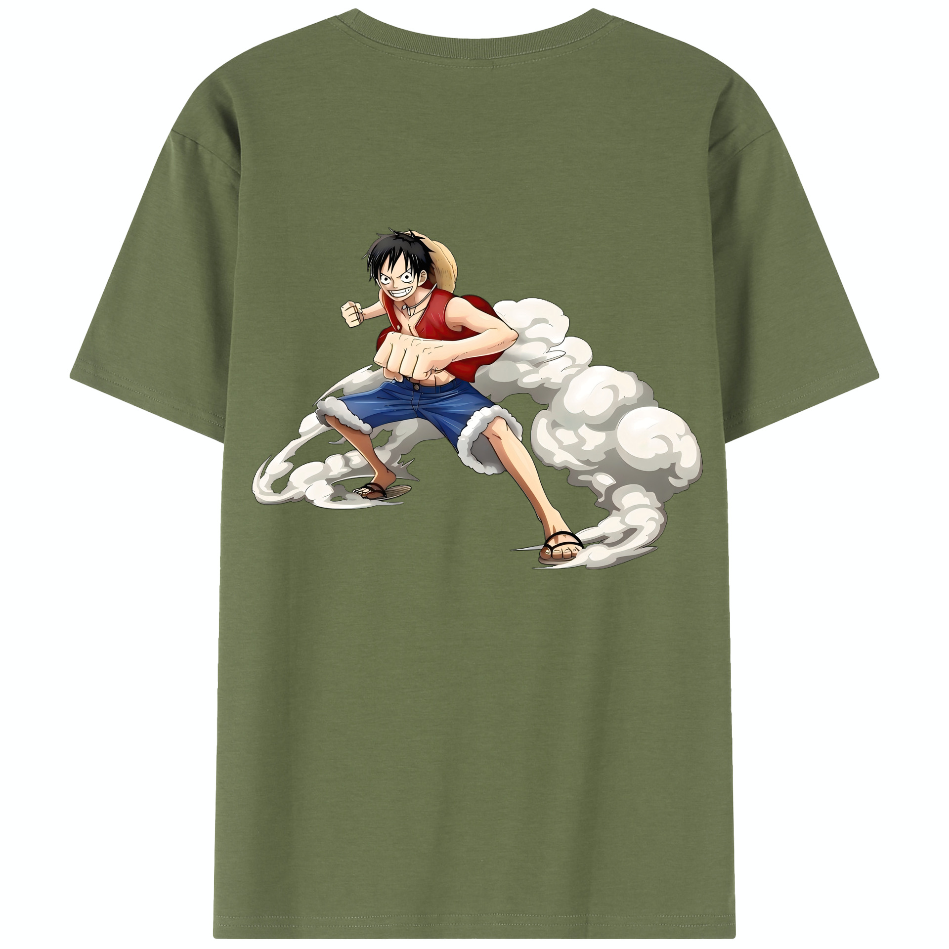 ワンピース モンキー・D・ルフィ ONE PIECE Monkey D. Luffy 綿100％半袖Tシャツ（背面プリント）